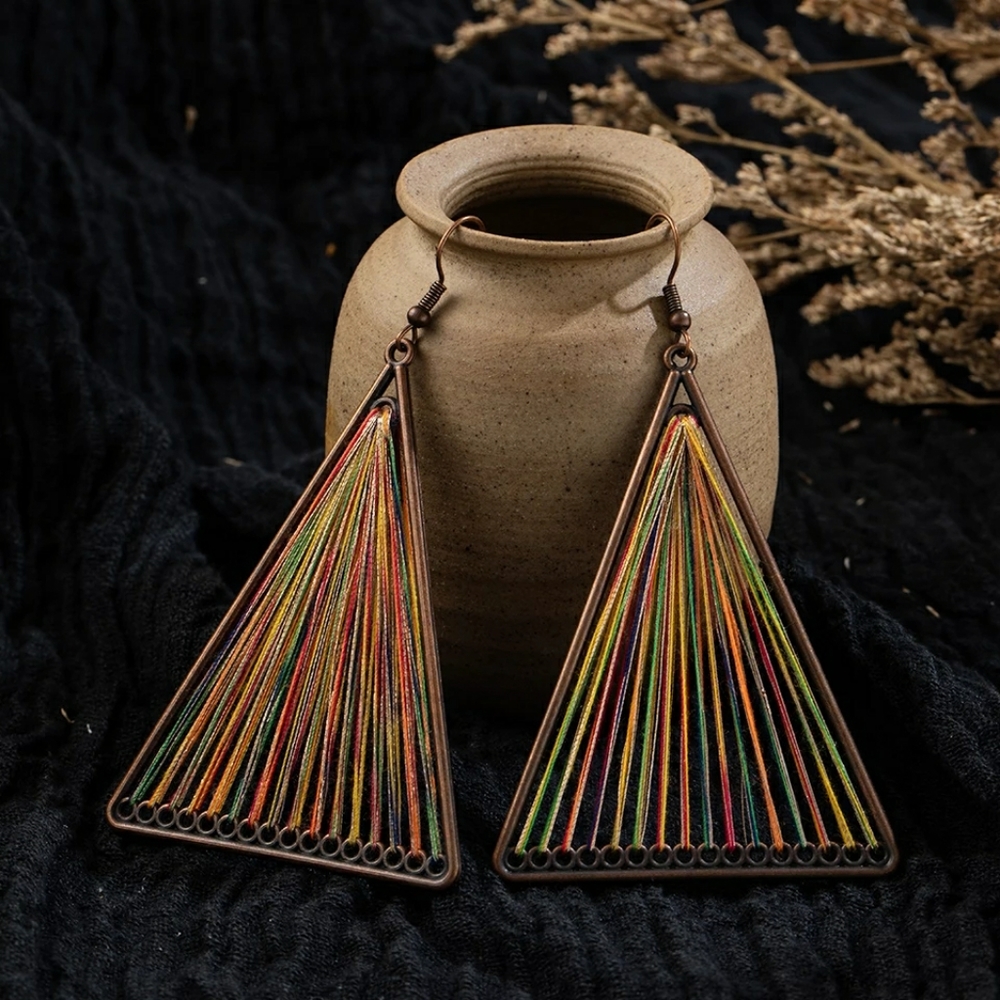 Last 3 Pair Set Tribal Bohemian Dangle Earrings - Picture 5 of 9